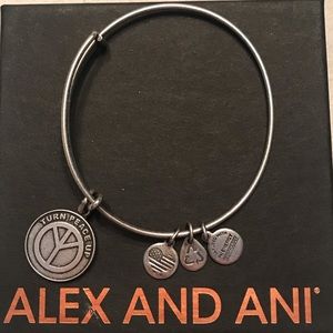 Alex and Ani silver color peace up bracelet